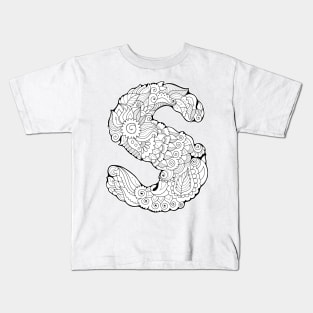 Zentangle letter S Kids T-Shirt